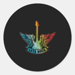 Lass's Rock Legend Rock and Roll Music Gitarre Runder Aufkleber