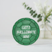 Lass's Shellebrate! Turtle Muschel Geburtstagspart Einladung (Stehend Vorderseite)
