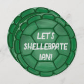 Lass's Shellebrate! Turtle Muschel Geburtstagspart Einladung (Vorne/Hinten)