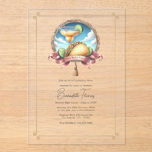 Lass's Taco "Bout a Future Acrylic Graduation Part Acryleinladungen (Vorderseite)