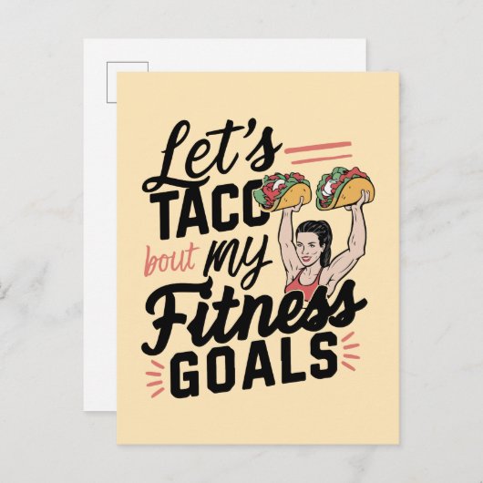 Lass's Taco "über meine Fitness will lustige Entsc Einladungspostkarte (Vorne/Hinten)
