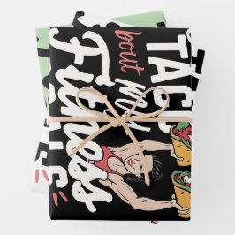 Lass's Taco "über meine Fitness will lustige Entsc Geschenkpapier Set