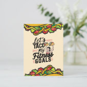 Lass's Taco "über meine Fitness will lustige Entsc Postkarte (Stehend Vorderseite)