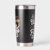 Lass's Taco "über meine Fitness will lustige Entsc Thermobecher (Links)