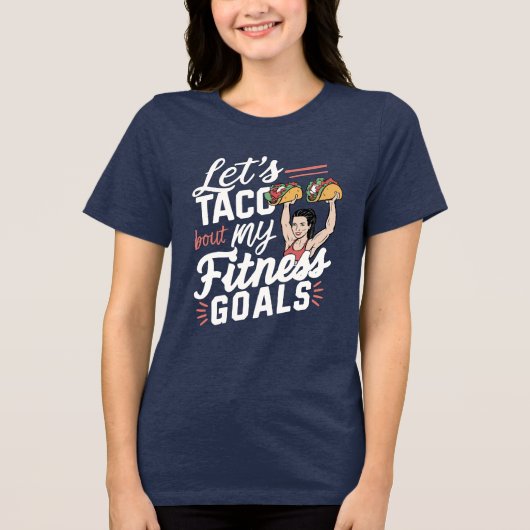 Lass's Taco "über meine Fitness will lustige Entsc Tri-Blend Shirt (Vorderseite)