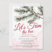 Lass's Trim the Tree Christmas Party Wasserfarbe Einladung (Vorderseite)