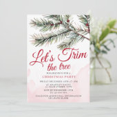 Lass's Trim the Tree Christmas Party Wasserfarbe Einladung (Stehend Vorderseite)