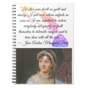 „Lasst andere Federn verweilen bei" Jane Austen Zi Notizblock