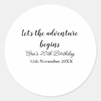 Lasst das Abenteuer beginnen 20. Geburtstag Name e