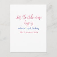 Lasst das Abenteuer beginnen 30. Geburtstag Name