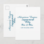 lasst das Abenteuer beginnen Verlobungsfeier Name Postkarte (Vorne/Hinten)