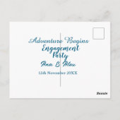lasst das Abenteuer beginnen Verlobungsfeier Name Postkarte (Rückseite)