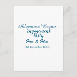 lasst das Abenteuer beginnen Verlobungsfeier Name  Postkarte