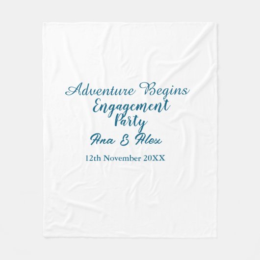 lässt das Abenteuer beginnt Verlobungsfeier Name d Fleecedecke (Vorderseite)