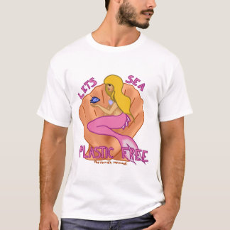 Lässt den freien Seeplastik! Rosa Meerjungfrau T-Shirt