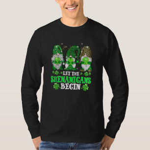 Lasst den Schabernack beginnen Drei Gnome St. Patr T-Shirt