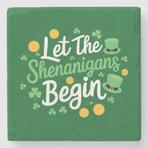 Lasst den Schabernack beginnen Funny St. Patrick's Steinuntersetzer