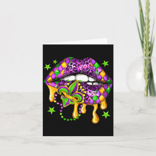 Lasst den Schabernack beginnen Mardi Gras Lippen K Karte