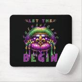 Lasst den Schabernack beginnen Mardi Gras Lippen K Mousepad (Mit Mouse)