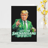 Lasst den Schabernack beginnen St. Patrick's Day T Karte (Gelbe Blume)
