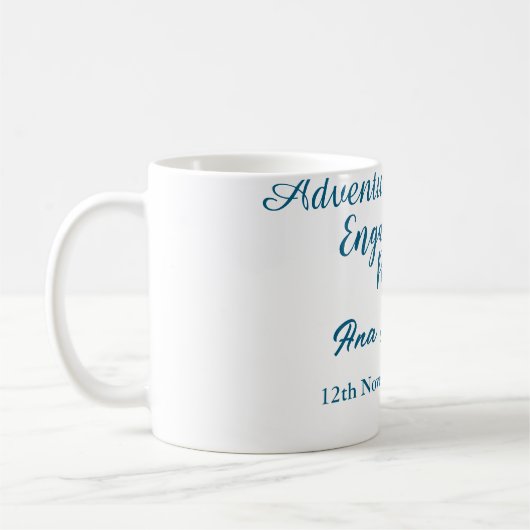 Lasst die Abenteuer beginnen Verlobungsfeier Name Kaffeetasse (Links)