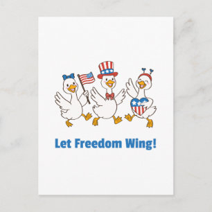 Lasst die Freiheit fliegen! Patriotenenten Grafik Feiertagspostkarte
