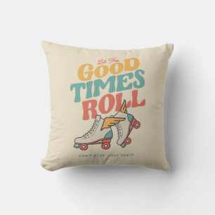 LASST DIE GUTEN ZEITEN ROLLEN 80er RETRO ROLLSCHUH Kissen