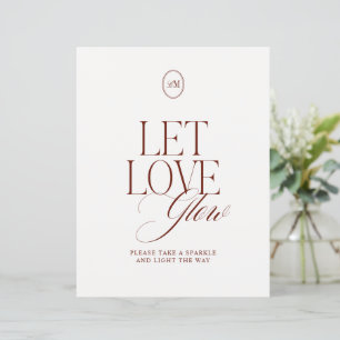 Lasst die Liebe leuchten Abschieds-Wedding-Schild