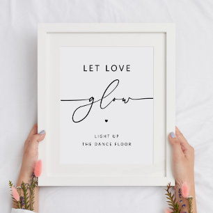 Lasst die Liebe leuchten Minimalistisches Hochze Poster