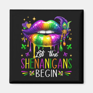 Lasst die Mardi-Gras-Scherze beginnen Lippenstift Magnet