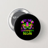 Lasst die Mätzchen beginnen Jester Lustiger Mardi Button (Vorne & Hinten)