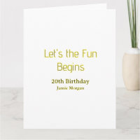Lasst die Party beginnen 20. Geburtstag gelb blau