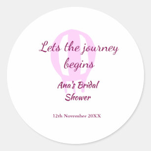 Lasst die Reise beginnen Brautparty Namen Stecknad Runder Aufkleber