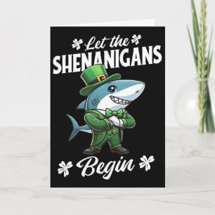 Lasst die Schabernack beginnen St Patricks Day Hai Karte