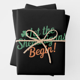 Lasst die Schelmereien beginnen Lustig Irish St Pa Geschenkpapier Set