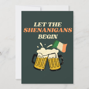 Lasst die Schelmereien beginnen Lustiger St. Patri Feiertagskarte