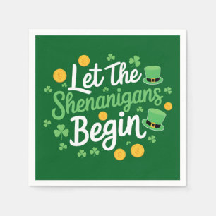 Lasst die Schelmereien beginnen Lustiger St. Patri Serviette
