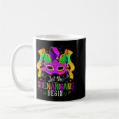 Lasst die Scherereien beginnen Jester Lustiger Mar Kaffeetasse (Links)