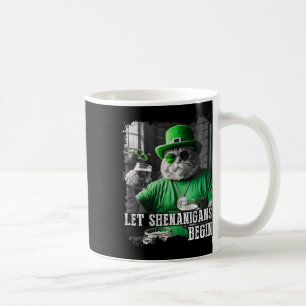 Lasst die Scherereien beginnen Lustige fette Katze Kaffeetasse
