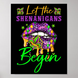 Lasst die Scherze beginnen Mardi Gras Y Lippen Fra Poster