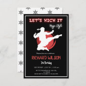 Lasst es Ninja töten | Neon Karate Birthday Party Einladung (Vorne/Hinten)