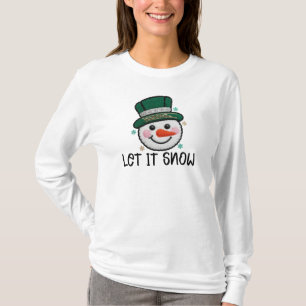 Lasst es schneien, falscher Häkel-Schneemann T-Shirt