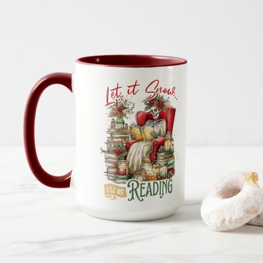 Lasst es schneien Ich werde lesen Tasse (Mit Donut)