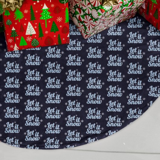 Lasst es schneien polyester weihnachtsbaumdecke