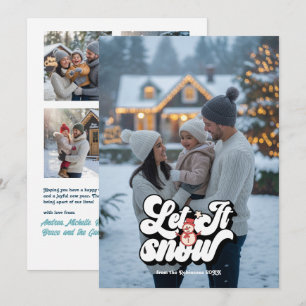 "Lasst es schneien" Retro-Weihnachts-Fotocollage Feiertagskarte