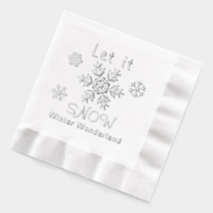 Lasst es schneien Schneeflocken Winterwunderland Servietten Mit Folie
