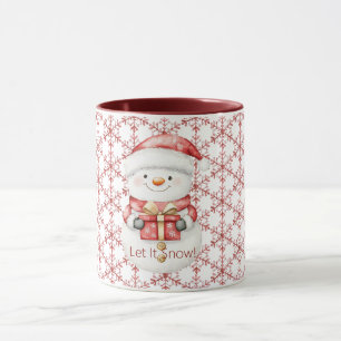 Lasst es schneien Schneemann Weihnachten Schneeflo Tasse