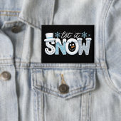 Lasst es schneien Schneemann Winter Schneeflocken Button (Insitu)
