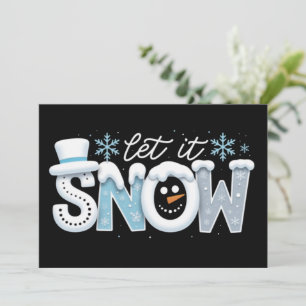 Lasst es schneien Schneemann Winter Schneeflocken  Feiertagskarte