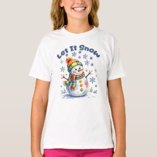 Lasst es schneien Schneemann Winter T-Shirt